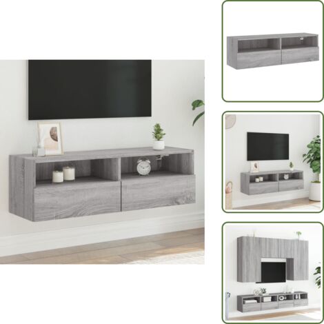 Armadio a parete - vidaXL Mobile TV a Parete Grigio Sonoma 100x30x30 cm Legno Multistrato - TV in casa