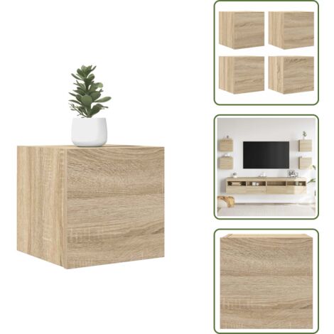 Armadio a parete - vidaXL Mobili Porta TV a Parete 4pz Rovere Sonoma 30,5x30x30 cm - Armadio tv rovere