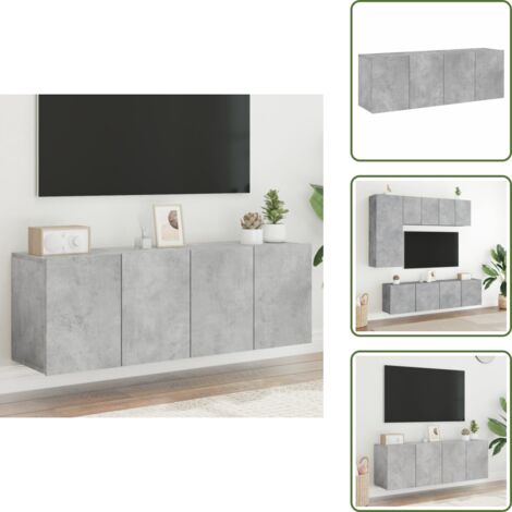 Armadio a parete - vidaXL Mobili TV a Parete 2pz Grigio Cemento 60x30x41 cm - Armadio per TV