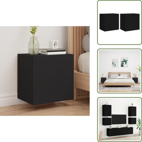 Armadio a parete - vidaXL Mobili TV a Parete 2pz Neri 40,5x30x40 cm in Legno Multistrato - Armadio in legno