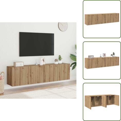 Armadio a parete - vidaXL Mobili TV a Parete 2pz Rovere Artigianale 80x30x41 cm - Armadio per TV
