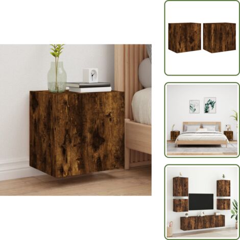 Armadio a parete - vidaXL Mobili TV Parete 2pz Rovere Fumo 40,5x30x40cm Legno Multistrato - Armadio per TV