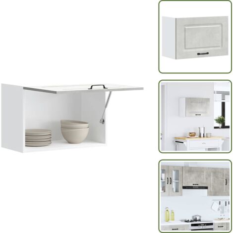 Armadio a parete - vidaXL Pensile da Cucina Kalmar Grigio Cemento in Legno Multistrato - Armadio in truciolato