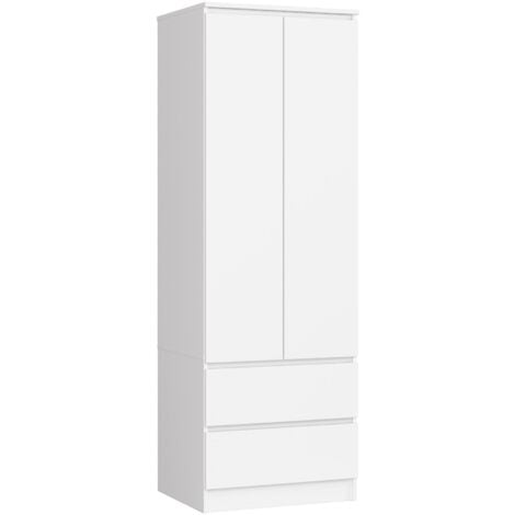 Armadio AKORD S60 Bianca 60 cm 2 ante 2 cassetti 60x51x180 cm