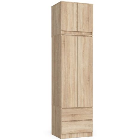 Armadio AKORD S60 con sopralzo Sonoma Quercia 60 cm 2 ante 2 cassetti 60x51x234 cm