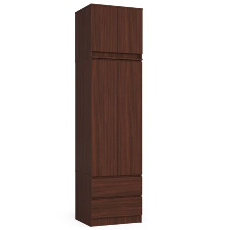 Armadio AKORD S60 con sopralzo Wengé 60 cm 2 ante 2 cassetti 60x51x234 cm