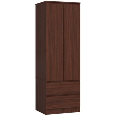 ABAMIHOME Armadio AKORD S60 Wengé 60 cm 2 porte 2 cassetti 60x51x180 cm