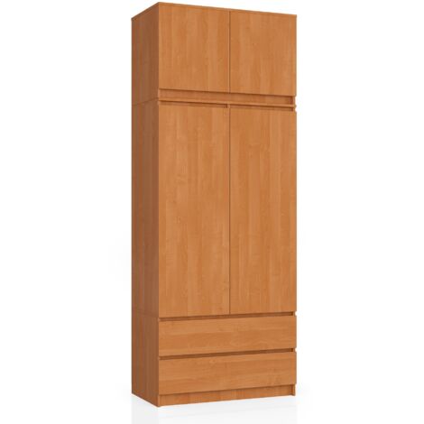 Armadio AKORD S90 con sopralzo Ontano 90 cm 2 ante 2 cassetti 90x51x234 cm