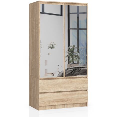 Armadio AKORD S90 Sonoma Quercia 90 cm 2 ante 2 cassetti 90x51x180 cm