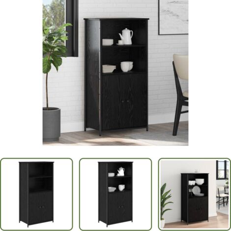 Armadio alto -  Credenza Rovere Nero 62 x 36 x 121,5 cm Legno multistrato