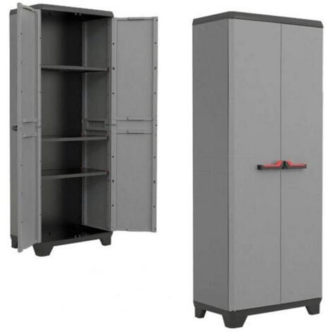 Armadio Alto Keter Stilo 3 Ripiani Regolabili ISTA 6 Grigio - 9721000