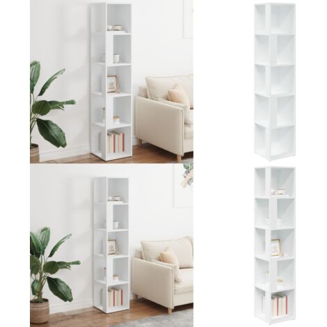 Armadio Angolare Bianco 33x33x164,5 cm in Truciolato - Armadio in truciolato - Armadio per soggiorno
