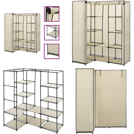Armadio Angolare Crema 130x87x169 cm - Armadio angolare in ferro - Armadio angolare per vestiti