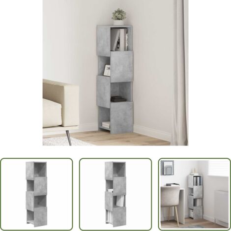 Armadio Angolare -  Mobile angolare Grigio cemento 25,5x25x102cm Legno multistrato
