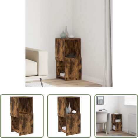 Armadio Angolare -  Mobile angolare Rovere fumé 30,5x30x65cm Legno multistrato