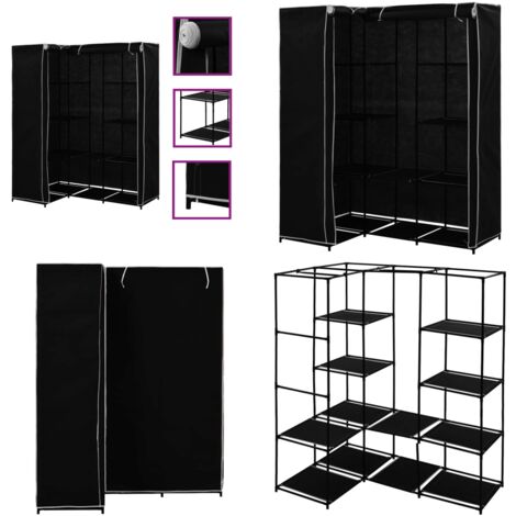 Armadio Angolare Nero 130x87x169 cm - Armadio angolare nero - Armadio salvaspazio
