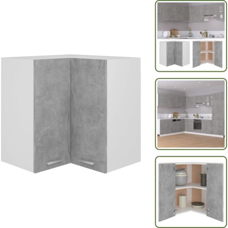 Armadio angolare - vidaXL Pensile Angolare “Lyon” Grigio Cemento 57x57x60cm -