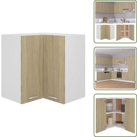 Armadio angolare - vidaXL Pensile Angolare “Lyon” Rovere Sonoma 57x57x60 cm -