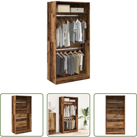 Armadio antico -  Armadio Legno Antico 100x50x200 cm in Legno Multistrato