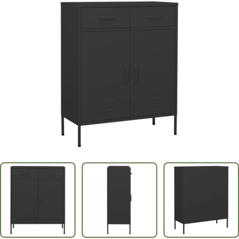 Armadio antracite -  Armadietto Antracite 80x35x101,5 cm in Acciaio