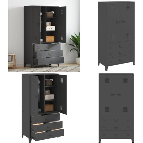 Armadio Antracite Industriale 90x50x180 cm in Metallo - Armadio industriale - Armadio antracite