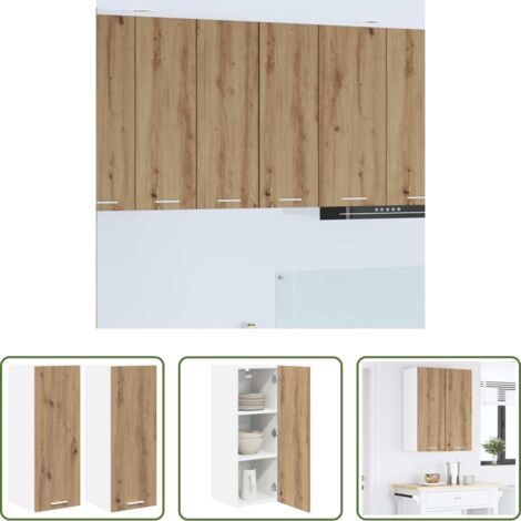 Armadio appeso -  Armadio pensile 2 pcs Rovere Artigiano e Bianco 30 x 31 x 80 cm