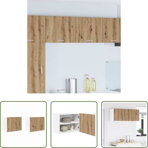 Armadio appeso -  Armadio pensile 2 pcs Rovere Artigiano e Bianco 50 x 31 x 40 cm