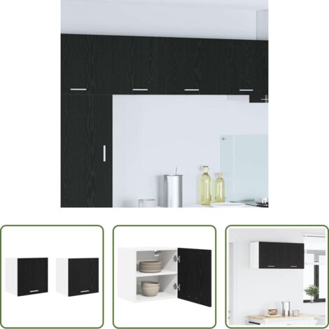 Armadio appeso -  Armadio pensile 2 pcs Rovere Nero e Bianco 40 x 31 x 40 cm