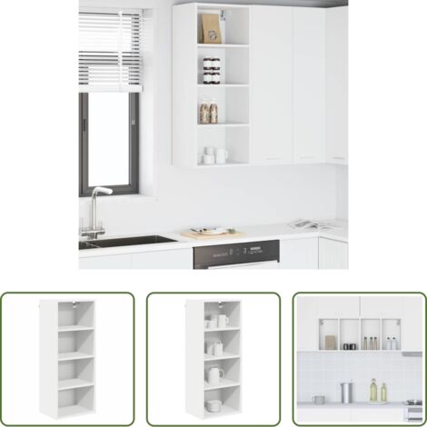 Armadio appeso -  Armadio pensile Bianco 40 x 29,5 x 100 cm Legno multistrato