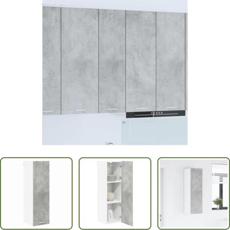 Armadio appeso -  Armadio pensile con porta Grigio cemento 30 x 31 x 100 cm