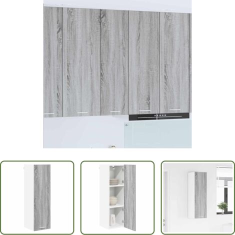 Armadio appeso -  Armadio pensile con porta Grigio Sonoma 30 x 31 x 100 cm