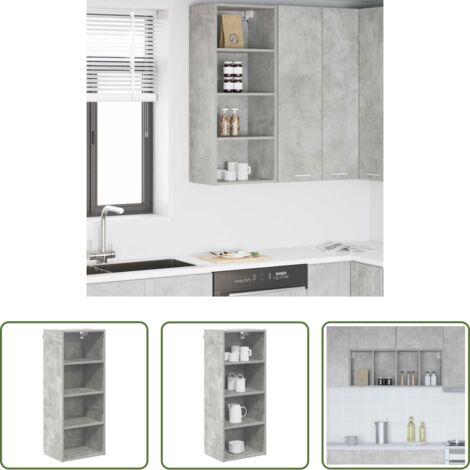 Armadio appeso -  Armadio pensile Grigio cemento 40 x 29,5 x 100 cm