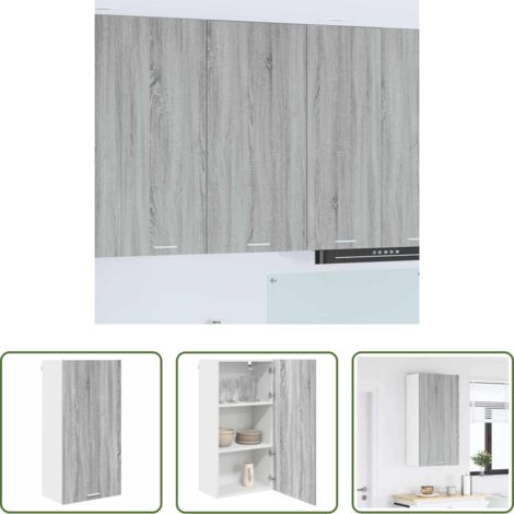 Armadio appeso -  Armadio pensile Grigio Sonoma e Bianco 50 x 31 x 100 cm