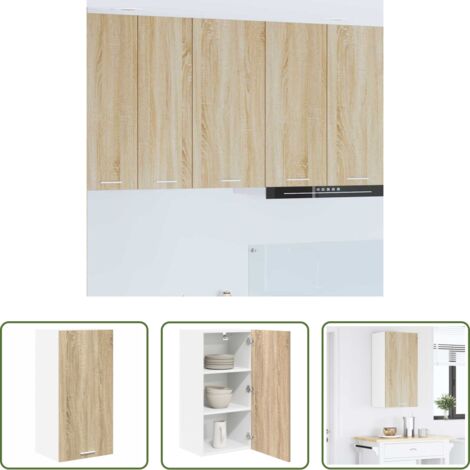 Armadio appeso -  Armadio pensile Quercia Sonoma e Bianca 40 x 31 x 80 cm