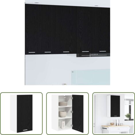 Armadio appeso -  Armadio pensile Riga Rovere Nero e Bianco 40 x 31 x 80 cm