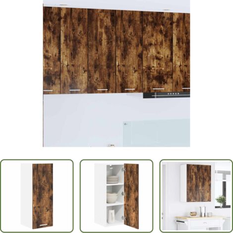 Armadio appeso -  Armadio pensile Rovere Affumicato e Bianco 30 x 31 x 80 cm