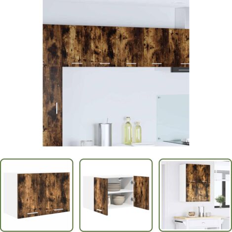Armadio appeso -  Armadio pensile Rovere Affumicato e Bianco 60 x 31 x 40 cm