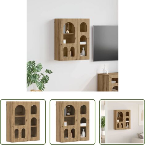 Armadio appeso -  Armadio pensile Rovere artigianale 59 x 20 x 71.5 cm