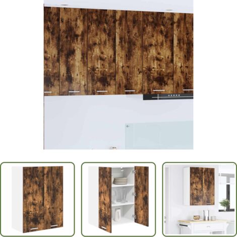 Armadio appeso -  Armadio pensile Rovere fumé 60 x 31 x 80 cm Legno multistrato