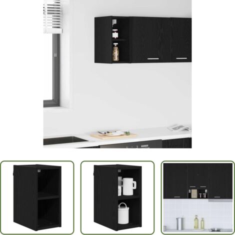 Armadio appeso -  Armadio pensile Rovere Nero 20 x 29,5 x 40 cm Legno multistrato
