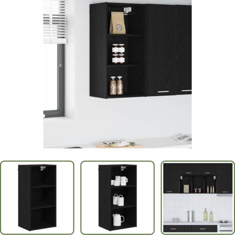 Armadio appeso -  Armadio pensile Rovere Nero 40 x 29,5 x 80 cm Legno multistrato