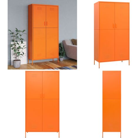 Armadio Arancione 90x50x180 cm in Acciaio - Armadio in acciaio - Armadio arancione