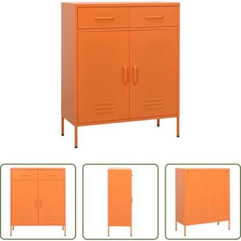 Armadio arancione -  Armadietto Arancione 80x35x101,5 cm in Acciaio