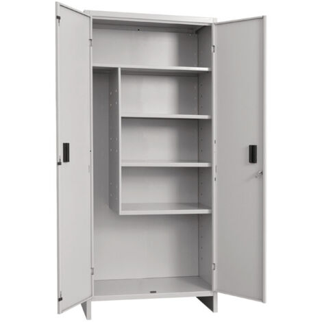 PROMETAL ARMADIO ARMADIETTO PORTASCOPE 80 x 40 x H179 Cm METALLO LAMIERA GRIGIO 2 ANTE