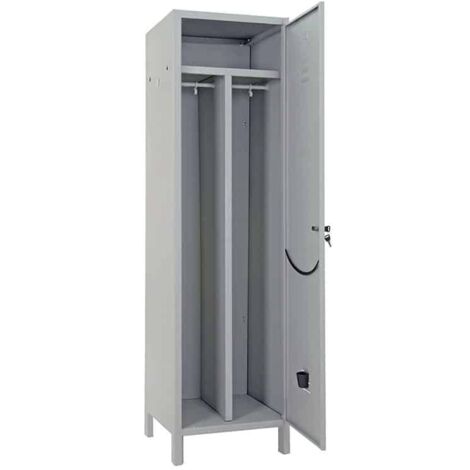 Armadio armadietto spogliatoio palestra sporco pulito con tramezzo 2 posti 1 anta cm 50x50x179 h 377pr