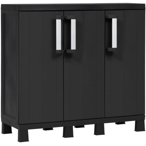 Armadio Basso A 3 Ante E 2 Ripiani Regolabili 97x37x93cm