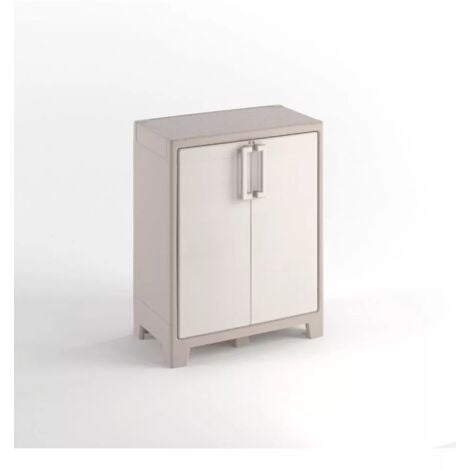 armadio basso keter "gulliver" in polipropilene sabbia 80x44x100 cm