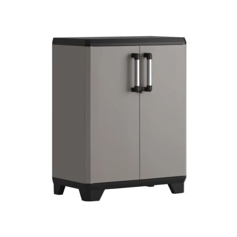 armadio basso keter "sistema new" in polipropilene grigio 68x39x90 cm