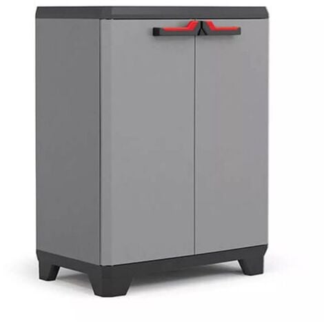 Armadio Basso Keter Stilo 1 Ripiano Regolabile ISTA 6 Grigio - 9723000