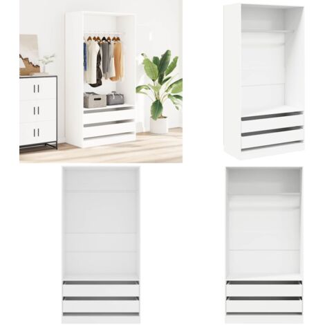Armadio Bianco 100x50x200 cm in Legno Multistrato - Armadio bianco - Armadio per vestiti